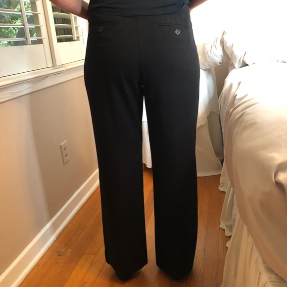 Size 10 Petite Black Wide Leg Strechy SOFT Lounging Travel Trouser Pants - Picture 3 of 3